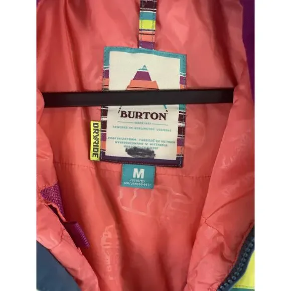 Burton Jacket Girls Medium Blue Teal DRYRIDE Hooded Insulated Snowboard Ski - Picture 3 of 9